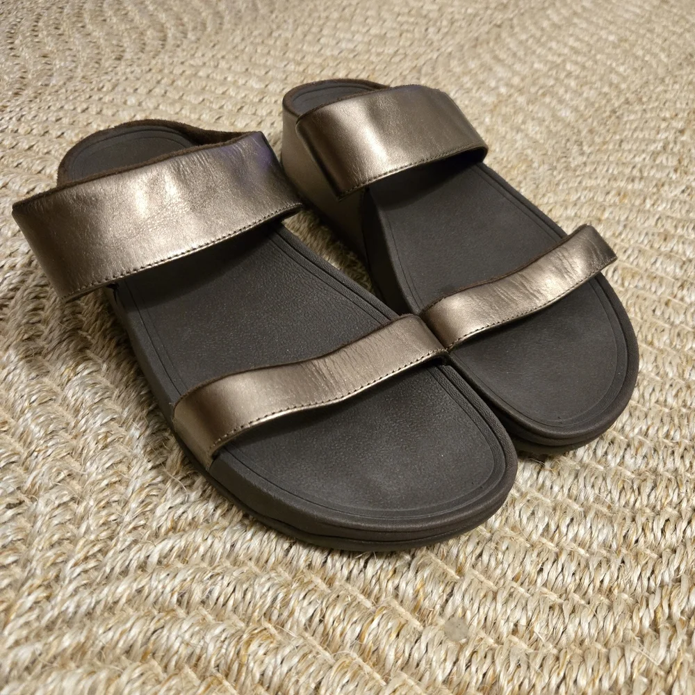 Women's Fitflop Bronze Double Strap Sandal 11 - Picture 1 of 4